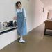 K Cowboy Shoulder Strap Skirt, Female Design Sense, Niche Temperament, Loose Strap Skirt, Slimming Casual Dress_mkmklike.com