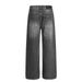 Wasteland Style Punk Washed Straight-Leg Jeans For Men With Paint Splatter, Distressed Edges, And Ripped Wide-Leg Pants_mkmklike.com
