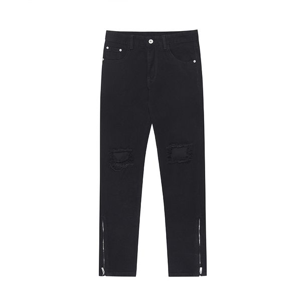 Men's Clothing High Street Zipper Flared Black Jeans Ins Trendy Vibe Style Straight Long Pants_mkmklike.com