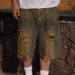 Men's Summer Denim Shorts Trendy High Street Retro Distressed Loose Straight Leg Mid Length 5/8_mkmklike.com