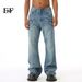 EF JEANS | 2024 New Washed Light Blue White Lightning Crack High Street Personality Jeans Trendy Men And Women_mkmklike.com