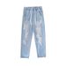 Summer Nine-point Jeans Men's Personality Scraped Loose Korean Version Ripped Summer Elastic Waist Beggar Pants_mkmklike.com