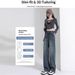 Cement Gray Narrow Wide-leg Jeans Women, Spring/summer, Plus Size, High-waisted, Loose, Slimming, Floor-length Straight_mkmklike.com