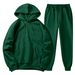 Women's Clothing Autumn and winter men's hooded solid color light plate pullover sweatshirt set casual sports hoodie sweatshirt trousers two piece set_mkmklike.com