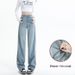 2024 Fall/Winter New Vintage Light-Colored Straight-Leg Jeans For Women, Loose Fit, Draped, Petite-Friendly,_mkmklike.com