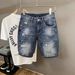 Men's Clothing Men's High Street Ripped Denim Shorts Mid-Length Casual Loose Fitting Straight Leg Five Point Pants Lightweight Versatile Summer Trendy_mkmklike.com