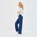 Women's Tall Stretch Denim Jeans - High Waist Wide Leg Pants, Retro Blue, Comfortable Cotton Blend For Office & Casual Wear (Sizes 25-32)_mkmklike.com