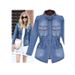 K New Women's Denim Jacket; Plus-size Long-sleeved Coat._mkmklike.com