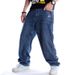 Suitable For All Seasons Hip Hop Jeans Men's Trendy Loose Embroidered Long Plus Size Street Dance Skateboard Pants_mkmklike.com