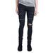 Suitable For All Seasons 2024 Rhinestone Studded Distressed Black Personality Slim Fit Stretch Men's Jeans_mkmklike.com