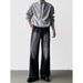 Light Blue Wide Leg Jeans Men's Trendy Loose Straight Leg Drape Trousers mid Waist Zipper Fly Cotton Spring Summer New_mkmklike.com