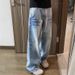 "Lightning Crack Blue Jeans For Men – Cleanfit Straight Leg Denim Pants With Subtle Flare & Vintage Wash"_mkmklike.com