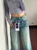 Retro High-waisted Washed Wide-leg Jeans For Women, 2025 Autumn Winter New Style, Loose And Slimming Design With_mkmklike.com