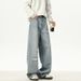 American High Street Ripped Jeans Men's Spring Fashion Brand Wide Curved Knife Break Hip Hop Loose Straight Leg Pants_mkmklike.com