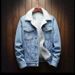 Autumn And Winter Denim Jackets, Men's Loose Tops, Cargo Jackets, Fleece And Thickening, Versatile Trendy Men's Denim Clothes_mkmklike.com