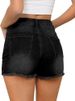 K High Waisted Denim Shorts For Women, New Style With Ripped Holes To Show Off Thinness, Versatile With Frayed Edges_mkmklike.com