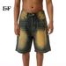 EF JEANS | 2024 Summer New Product Washed Rust Earth Color Japanese Korean Five-point Pants Jeans Versatile Men And Women_mkmklike.com
