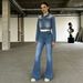 European And American Retro Washed Flared Jeans For Women, Casual Straight-leg Denim Pants,_mkmklike.com