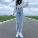 High-Waisted Adjustable Skinny Jeans For Women Trendy Korean Style Straight Leg Crop Pants Carrot Harem Pants For Summer_mkmklike.com