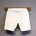 Men's Slim Fit Denim Shorts Color Block Design Summer Casual Stretch White Jeans Mid-Length 5-Pocket Trendy Shorts_mkmklike.com