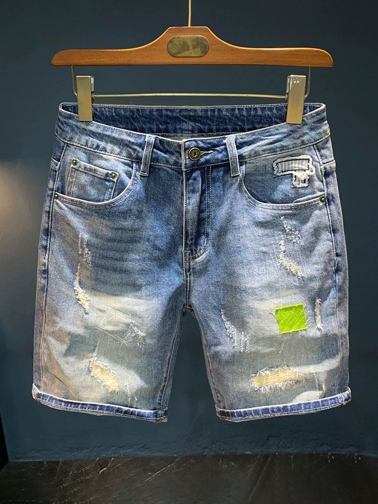 Summer Style Men's Loose Fit Jeans Shorts Trendy Brand Thin Design Unique Sporty Plus Size_mkmklike.com