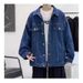 Northfold Men's Denim Jacket Autumn New Hong Kong Loose Japanese American Style Coat Top_mkmklike.com