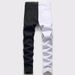 Suitable For All Seasons 2025 New Men's Stretch Patchwork Long Pants Casual American Style Jeans_mkmklike.com