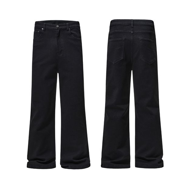 High Street Stretch Flare Jeans – Slim Fit Bootcut Denim Pants With Vintage Wash (Black)_mkmklike.com
