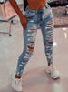 K Elastic Ripped Women's Jeans Skinny Fashion Trendy Bootcut Pants_mkmklike.com