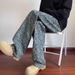 Men's Casual Vintage Letter Jacquard Jeans - Straight Leg Comfort Fit Polyester Denim Pants For Spring & Summer_mkmklike.com
