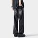 American-style Washed Cool Men's Jeans, Trendy Brand, Loose Fit, Lightning Pattern, Straight-leg Pants, High Street_mkmklike.com