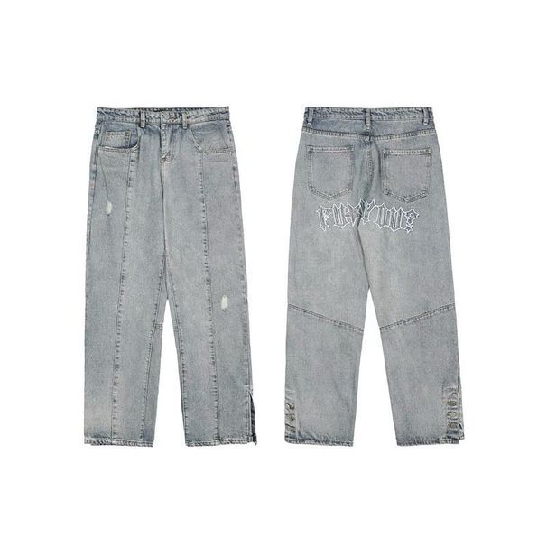 Streetwear Embroidery Button-Fly Jeans | Oversized Denim Pants With Vintage Wash & Hip-Hop Vibe (M-3XL) | Cotton Blend Relaxed Fit_mkmklike.com