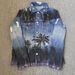 American Fashion Style Coconut Tree Denim Men's Rendered Print Gradient High Street Jacket_mkmklike.com