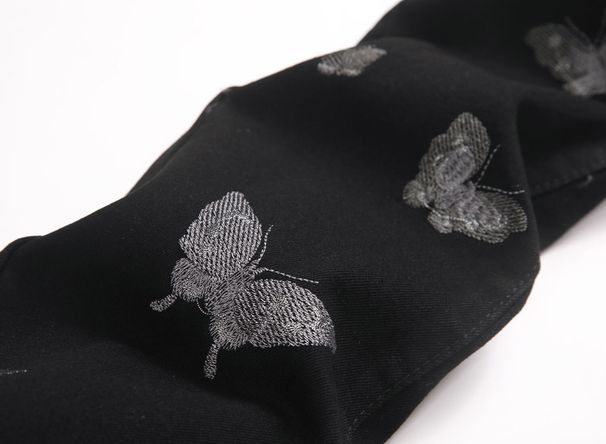 Men's Black High-Street Stretch Flared Jeans With Butterfly Embroidery – Slim Fit Retro Nightclub Denim Pants_mkmklike.com