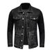 Loom 20/European Style Spring And Autumn Vintage Black Washed Denim Coat Jacket Trendy Plus Size Men_mkmklike.com