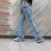 Women's Clothing Fashion High Waist Versatile Slim Fit Mopping Twist Elastic Denim Flared Pants_mkmklike.com