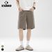 XXBRO Men's Cleanfit White Denim Shorts – Vintage High Street Straight-Leg Cotton 5-Pocket Bermuda (S-3XL, Non-Stretch, Summer Essential)_mkmklike.com