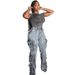 Women’s High-Waisted Straight-Leg Jeans – Multi-Pocket Utility Denim Pants, Vintage Wash (S-XXXL, Blue & Grey)_mkmklike.com
