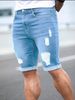 K Men's Shorts With Holes, Frayed Edges, Bleached And Washed New Denim Jeans, Thin Design_mkmklike.com