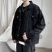 BOY American Style And Autumn Denim For Men, High Street Fashion Brand, Loose Fit Spring Coat, Stylish Black Jacket_mkmklike.com