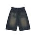 Men's Clothing Two Piece Seven Point Washed Jeans Street Casual Shorts For Men_mkmklike.com