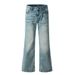 American Style Vintage Washed Flared Jeans For Men, Trendy Brand High Street Versatile Hip-Hop Tie-Dye Distressed_mkmklike.com