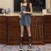 K Retro Denim Shoulder Strap Skirt For Women, Loose And Slimming New Style Dress, Age Reducing Short Skirt_mkmklike.com