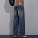 2025 New Denim Straight Wide-leg Pants Men's Street Youth Trousers_mkmklike.com