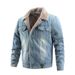 Loom Cross-Border Denim Autumn Winter Jacket Fleece-Lined Casual Men's Fashion Wholesale_mkmklike.com