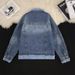 Checkered Denim Jacket With Men's And Women's Design Sense, Loose Washed Jacket Top_mkmklike.com