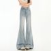 SYi Loose-fitting Flared Slimming Jeans Women, 2025 Spring New Wide-leg Floor-length Drapey Pants For Women_mkmklike.com