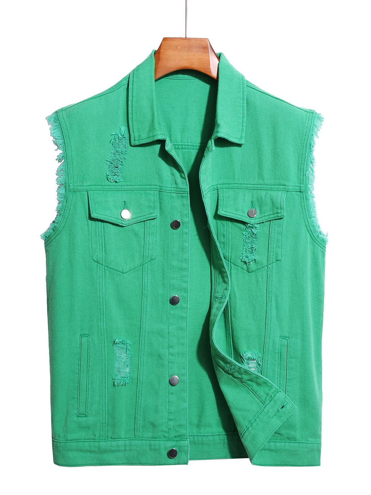 Men's Clothing New Style Trendy Fashion Denim Vest Simple And Versatile Casual Denim Jacket_mkmklike.com