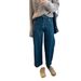 Retro Blue Straight-leg Women's Jeans, New Spring-summer Style, Slimming And Flattering For Plus-size Women, Loose_mkmklike.com