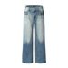 Men's Vintage Washed Blue Denim Work Pants – High Street Loose Fit, Distressed Straight-Leg (S-XXXL, Retro Streetwear, Spring Collection)_mkmklike.com